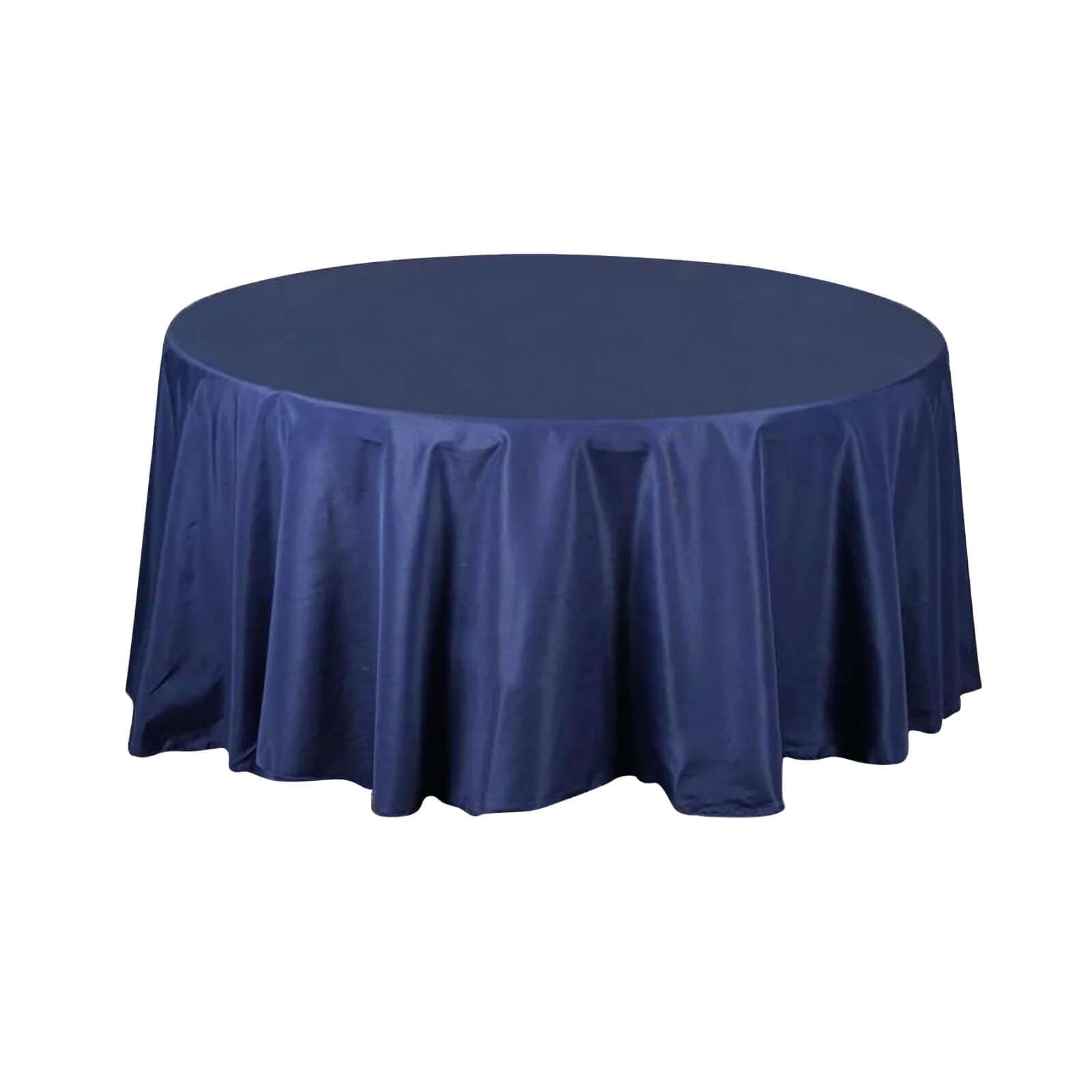 Polyester 108" Round Tablecloth Navy Blue - Wrinkle - Resistant Table Cover - Linen Luxes