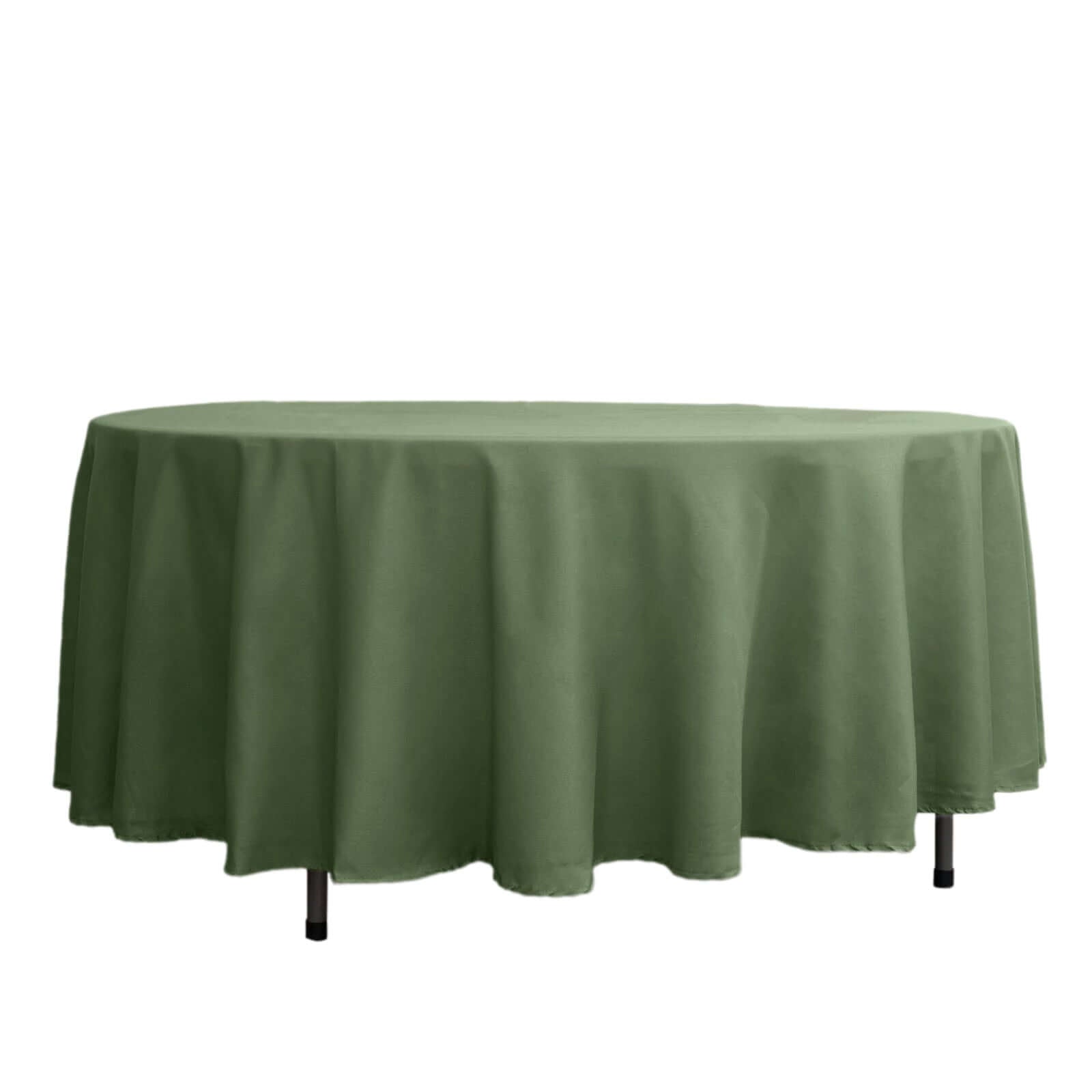 Polyester 108" Round Tablecloth Olive Green - Wrinkle - Resistant Table Cover - Linen Luxes
