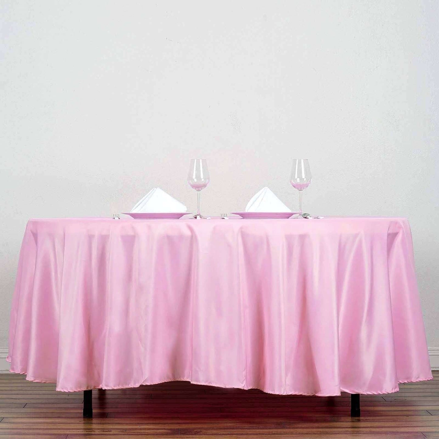 Polyester 108" Round Tablecloth Pink - Wrinkle - Resistant Table Cover - Linen Luxes