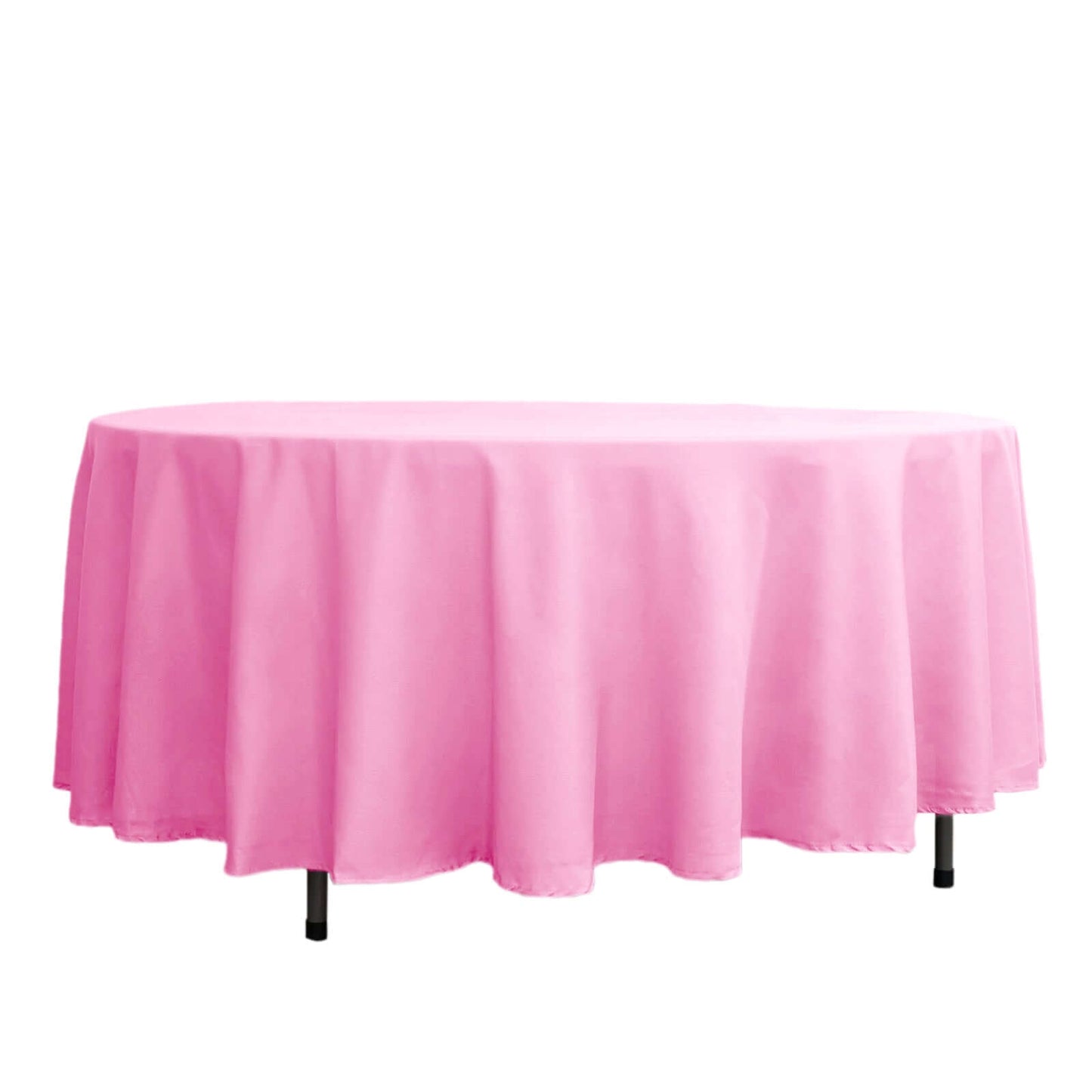 Polyester 108" Round Tablecloth Pink - Wrinkle - Resistant Table Cover - Linen Luxes