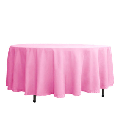 Polyester 108" Round Tablecloth Pink - Wrinkle - Resistant Table Cover - Linen Luxes