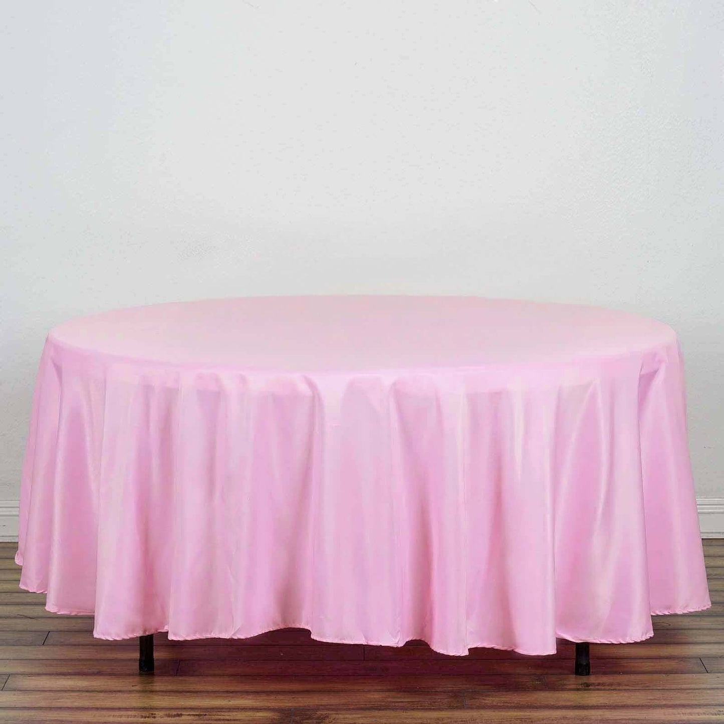 Polyester 108" Round Tablecloth Pink - Wrinkle - Resistant Table Cover - Linen Luxes