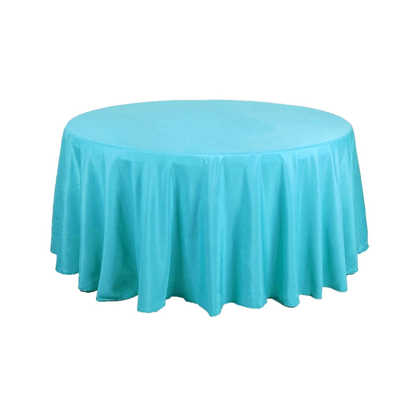 Polyester 108" Round Tablecloth Turquoise - Wrinkle - Resistant Table Cover - Linen Luxes
