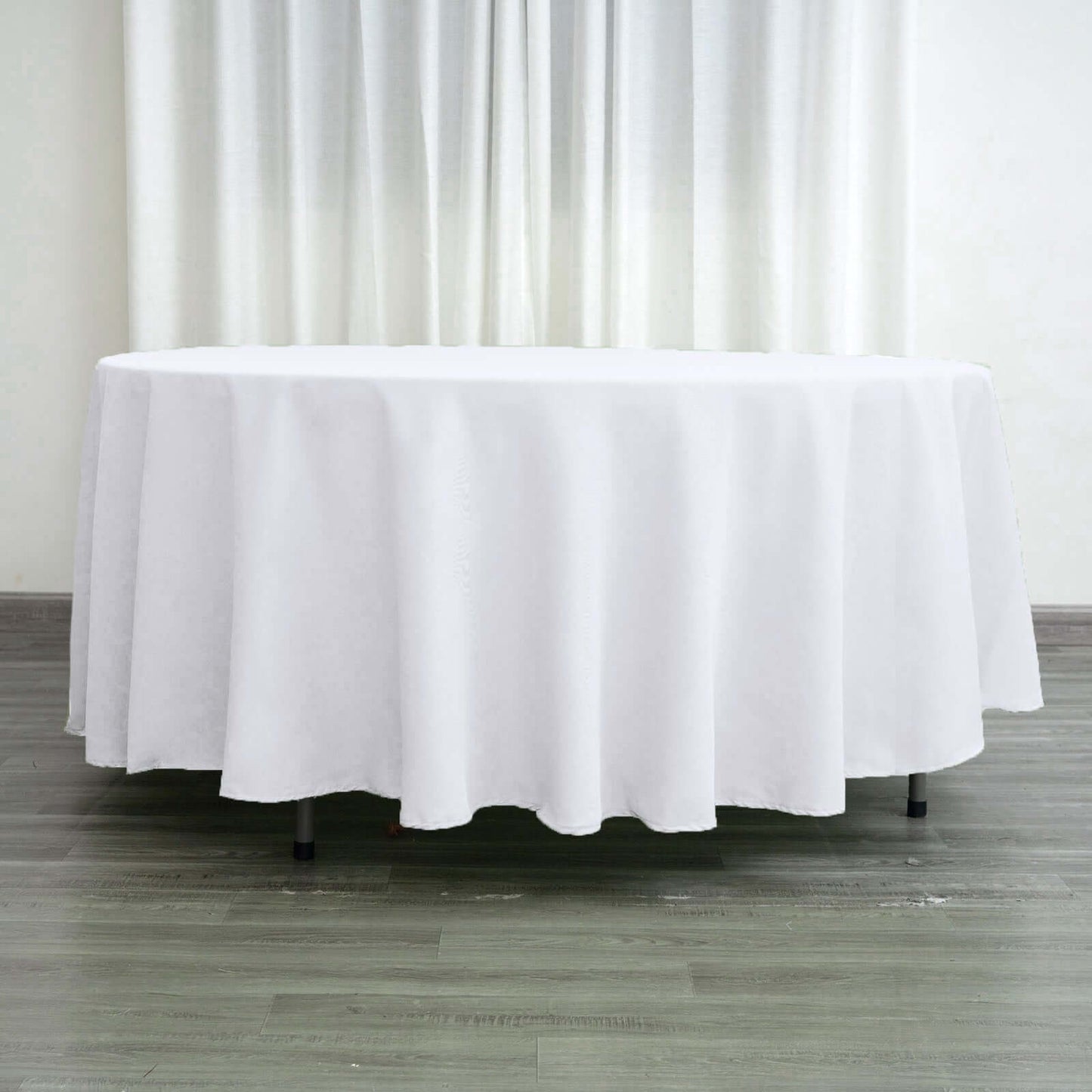 Polyester 108" Round Tablecloth White - Wrinkle - Resistant and Stylish Table Cover - Linen Luxes