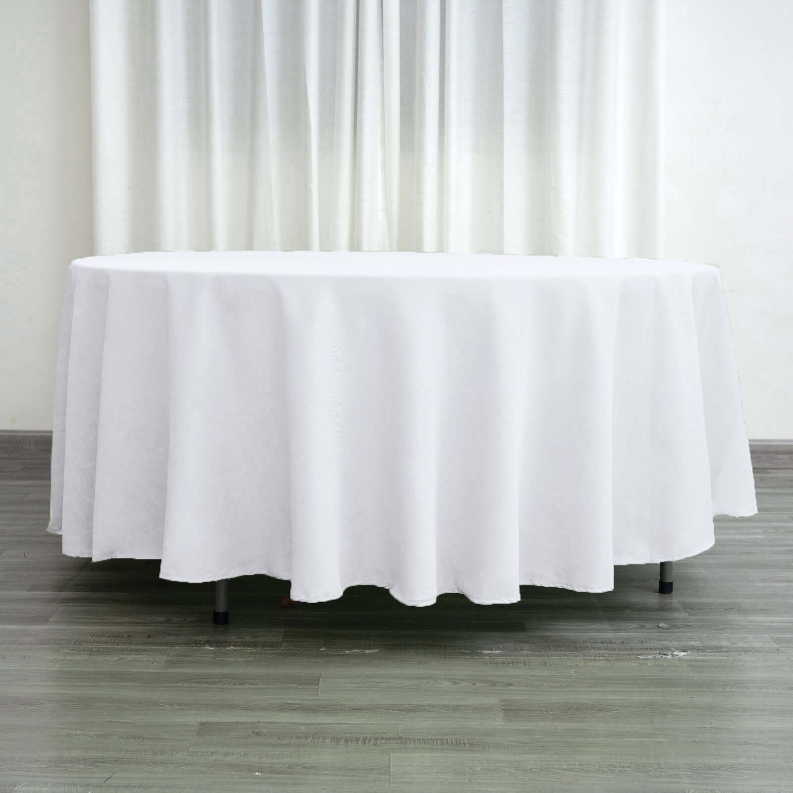 Polyester 108" Round Tablecloth White - Wrinkle - Resistant and Stylish Table Cover - Linen Luxes