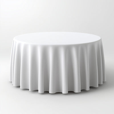 Polyester 108" Round Tablecloth White - Wrinkle - Resistant and Stylish Table Cover - Linen Luxes