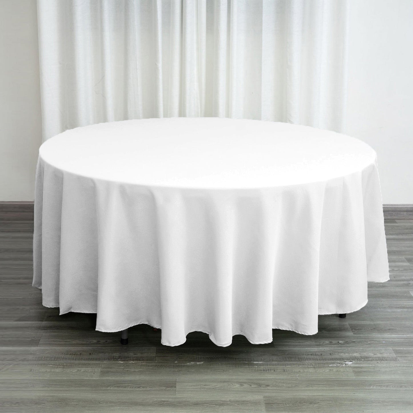Polyester 108" Round Tablecloth White - Wrinkle - Resistant and Stylish Table Cover - Linen Luxes