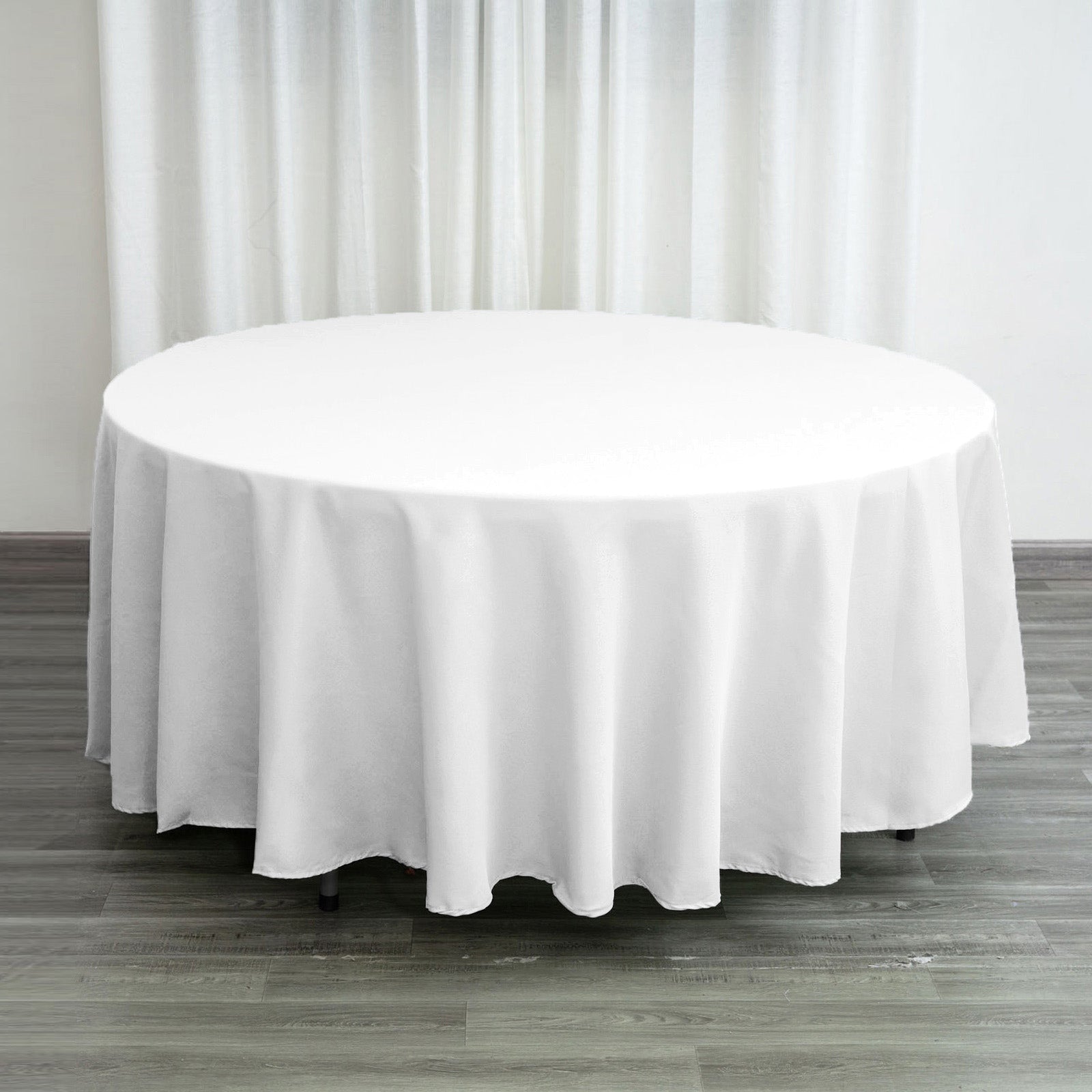 Polyester 108" Round Tablecloth White - Wrinkle - Resistant and Stylish Table Cover - Linen Luxes