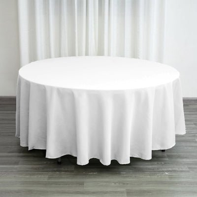 Polyester 108" Round Tablecloth White - Wrinkle - Resistant and Stylish Table Cover - Linen Luxes