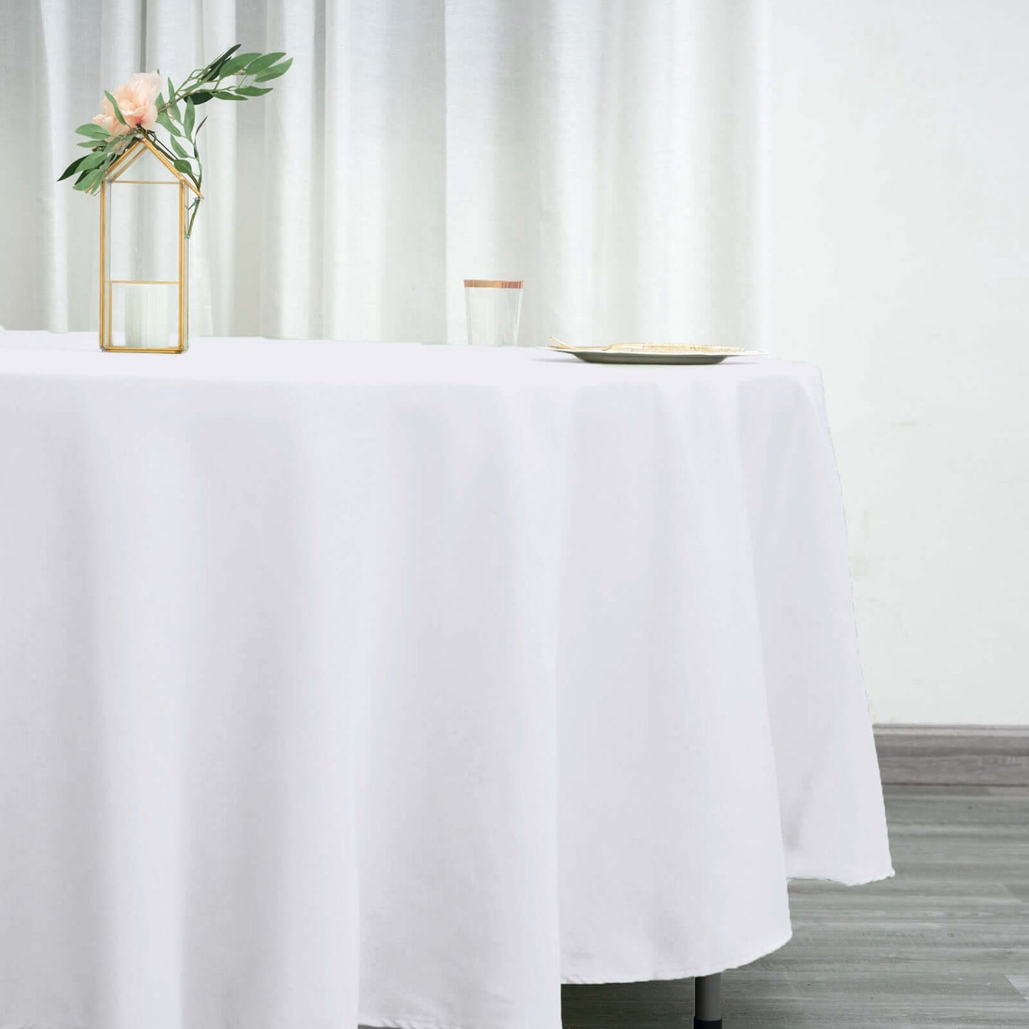 Polyester 108" Round Tablecloth White - Wrinkle - Resistant and Stylish Table Cover - Linen Luxes