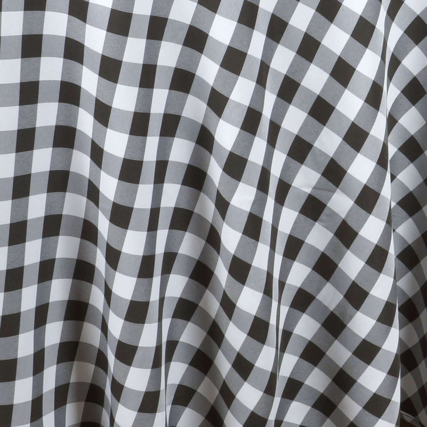 Polyester 108" Round Tablecloth White/Black - Checkered Buffalo Plaid Table Cover - Linen Luxes