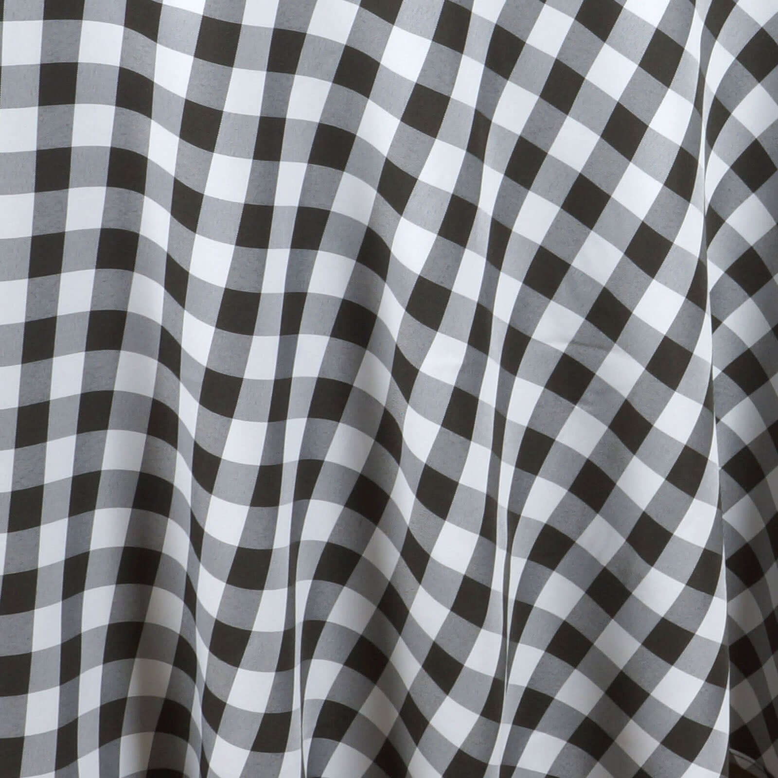 Polyester 108" Round Tablecloth White/Black - Checkered Buffalo Plaid Table Cover - Linen Luxes