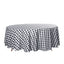 Polyester 108" Round Tablecloth White/Black - Checkered Buffalo Plaid Table Cover - Linen Luxes