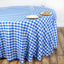 Polyester 108" Round Tablecloth White/Blue - Checkered Buffalo Plaid Table Cover - Linen Luxes