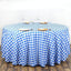 Polyester 108" Round Tablecloth White/Blue - Checkered Buffalo Plaid Table Cover - Linen Luxes