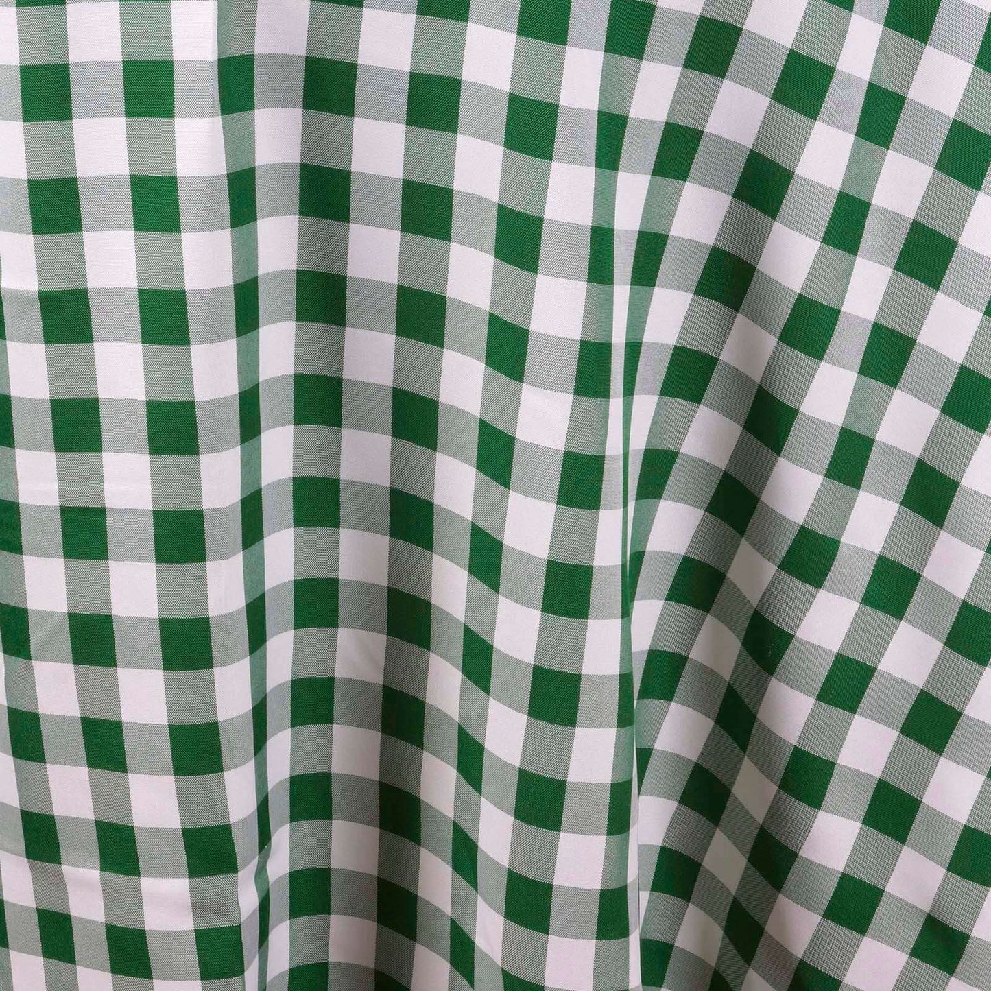 Polyester 108" Round Tablecloth White/Green - Checkered Buffalo Plaid Table Cover - Linen Luxes