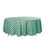 Polyester 108" Round Tablecloth White/Green - Checkered Buffalo Plaid Table Cover - Linen Luxes