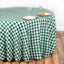 Polyester 108" Round Tablecloth White/Green - Checkered Buffalo Plaid Table Cover - Linen Luxes
