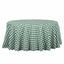 Polyester 108" Round Tablecloth White/Green - Checkered Buffalo Plaid Table Cover - Linen Luxes