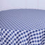 Polyester 108" Round Tablecloth White/Navy Blue - Checkered Buffalo Plaid Table Cover - Linen Luxes