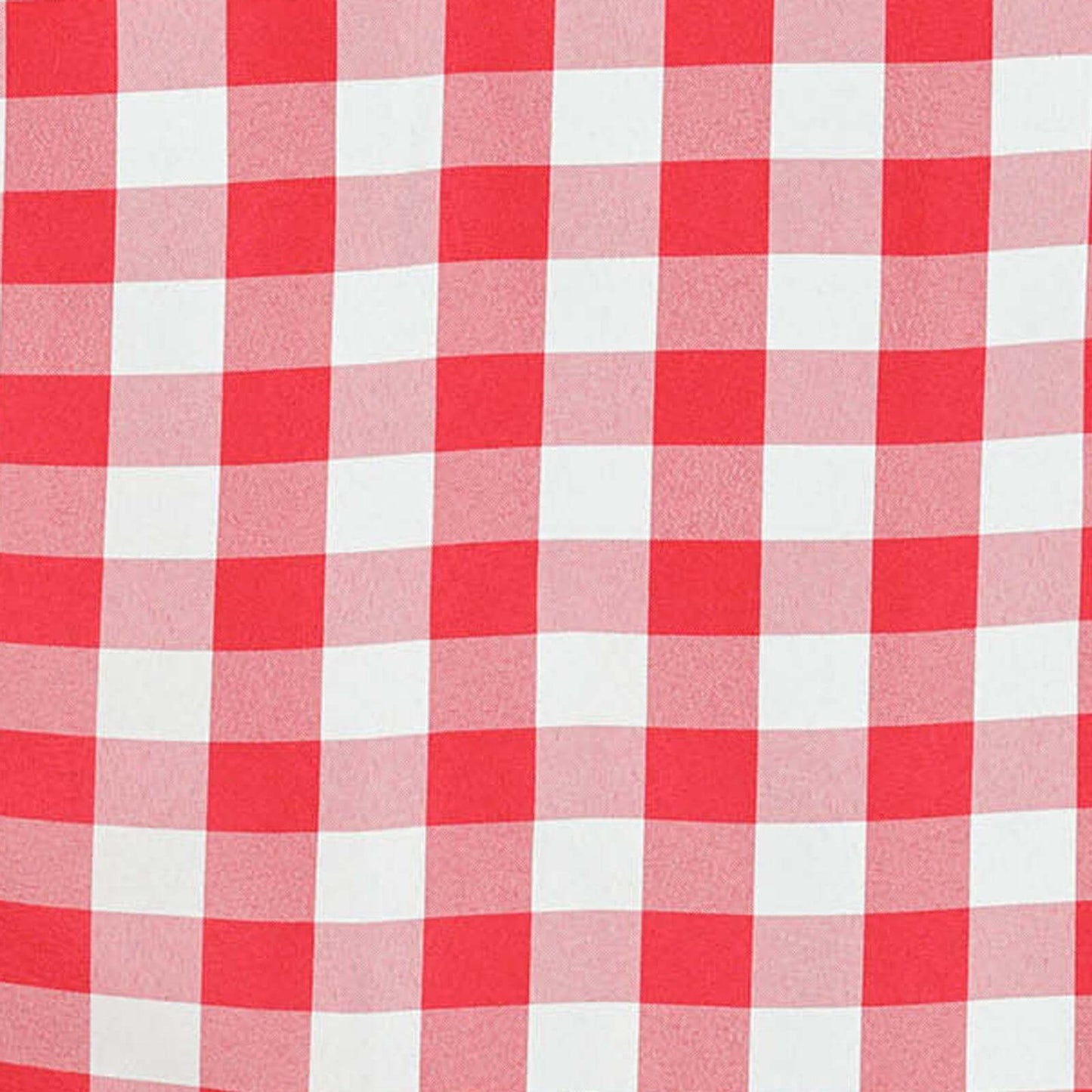 Polyester 108" Round Tablecloth White/Red - Checkered Buffalo Plaid Table Cover - Linen Luxes
