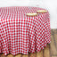Polyester 108" Round Tablecloth White/Red - Checkered Buffalo Plaid Table Cover - Linen Luxes