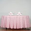 Polyester 108" Round Tablecloth White/Rose Quartz - Checkered Buffalo Plaid Design for Stylish Celebrations - Linen Luxes