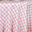 Polyester 108" Round Tablecloth White/Rose Quartz - Checkered Buffalo Plaid Design for Stylish Celebrations - Linen Luxes