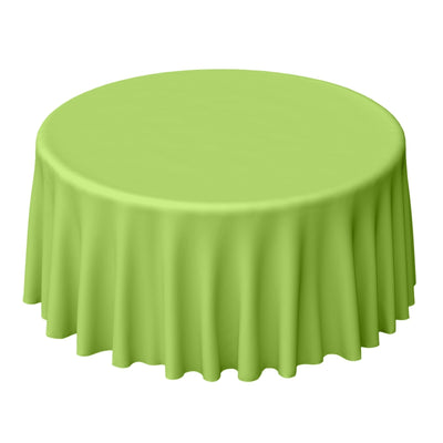 Polyester 120" Round Tablecloth Apple Green - Seamless Wrinkle-Resistant Table Cover