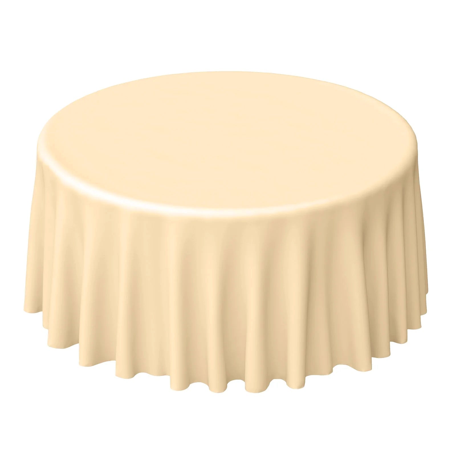 Polyester 120" Round Tablecloth Beige - Seamless Wrinkle - Resistant Table Cover - Linen Luxes