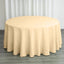 Polyester 120" Round Tablecloth Beige - Seamless Wrinkle - Resistant Table Cover - Linen Luxes