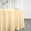 Polyester 120" Round Tablecloth Beige - Seamless Wrinkle - Resistant Table Cover - Linen Luxes