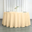 Polyester 120" Round Tablecloth Beige - Seamless Wrinkle - Resistant Table Cover - Linen Luxes