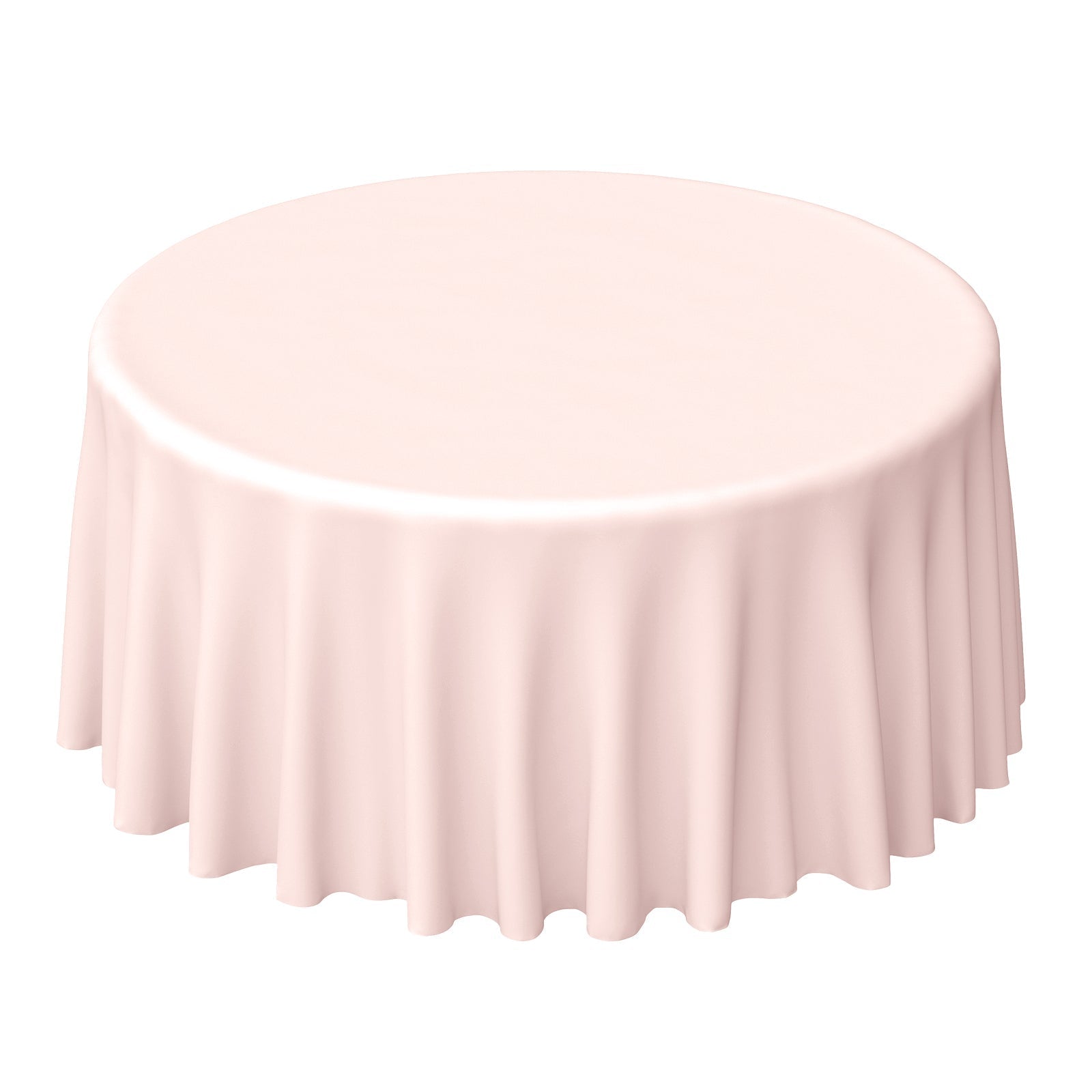Polyester 120" Round Tablecloth Blush - Seamless Wrinkle - Resistant Table Cover - Linen Luxes