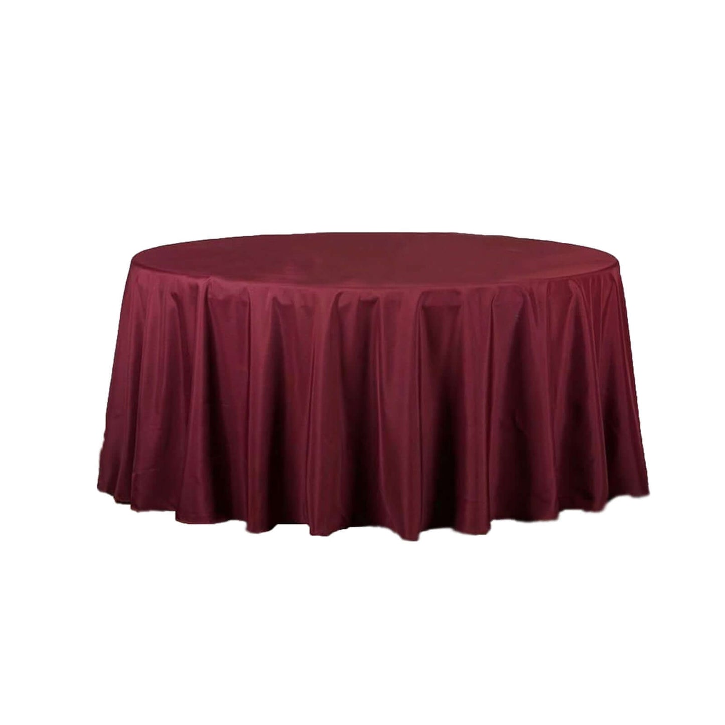Polyester 120" Round Tablecloth Burgundy - Seamless Wrinkle - Resistant Table Cover - Linen Luxes