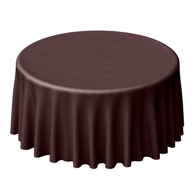 Polyester 120" Round Tablecloth Chocolate - Seamless Wrinkle - Resistant Table Cover - Linen Luxes