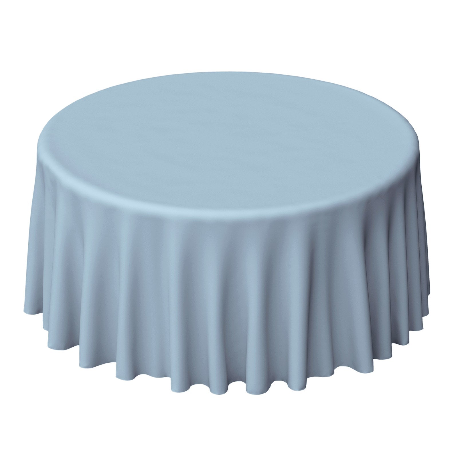 Polyester 120" Round Tablecloth Dusty Blue - Seamless Wrinkle - Resistant Table Cover - Linen Luxes