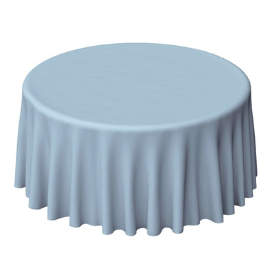 Polyester 120" Round Tablecloth Dusty Blue - Seamless Wrinkle - Resistant Table Cover - Linen Luxes