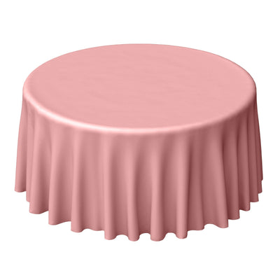 Polyester 120" Round Tablecloth Dusty Rose - Seamless Wrinkle - Resistant Table Cover - Linen Luxes