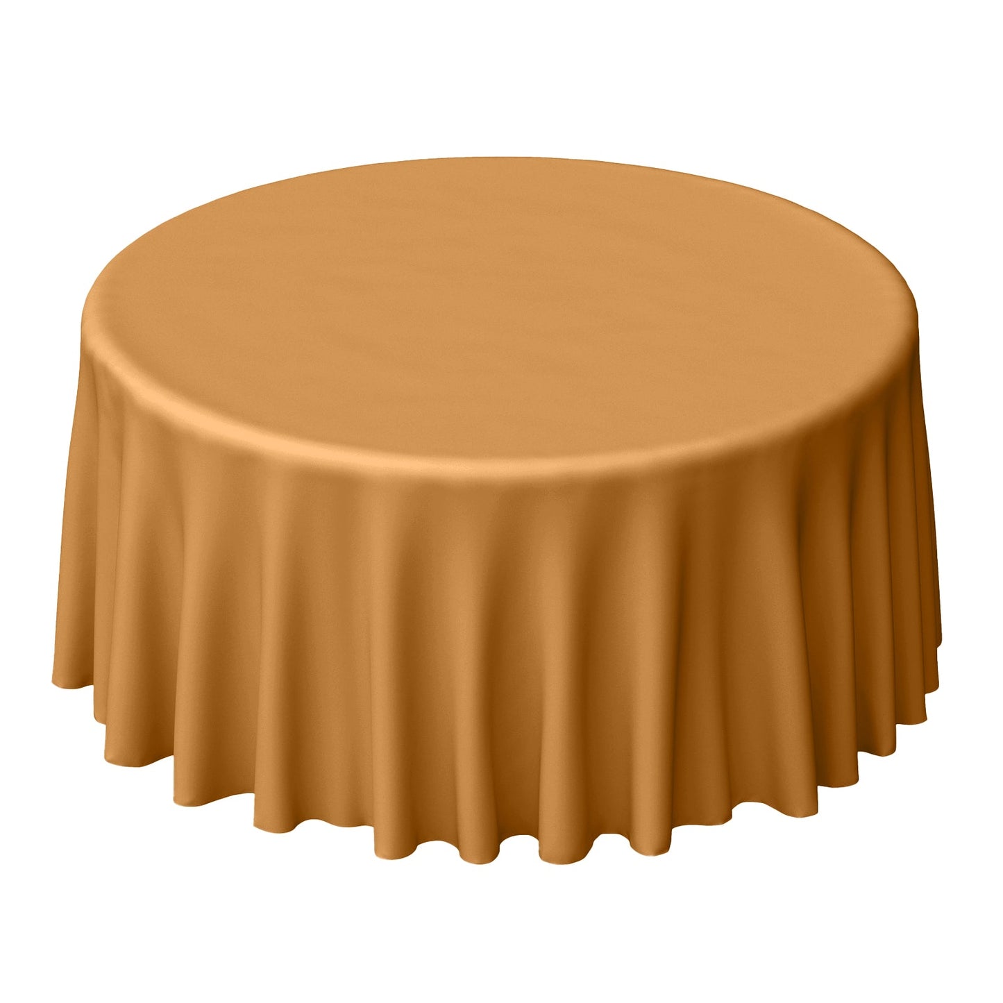 Polyester 120" Round Tablecloth Gold - Seamless Wrinkle - Resistant Design for Weddings - Linen Luxes