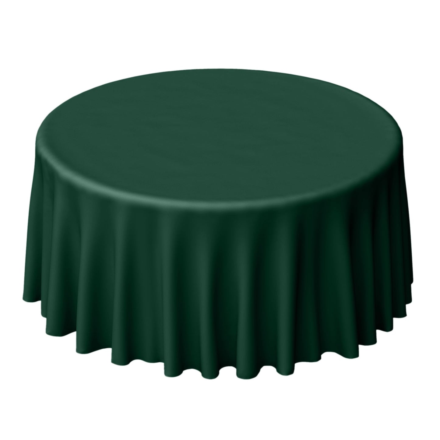Polyester 120" Round Tablecloth Hunter Emerald Green - Seamless Wrinkle-Resistant Table Cover