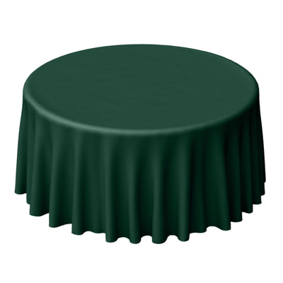 Polyester 120" Round Tablecloth Hunter Emerald Green - Seamless Wrinkle-Resistant Table Cover