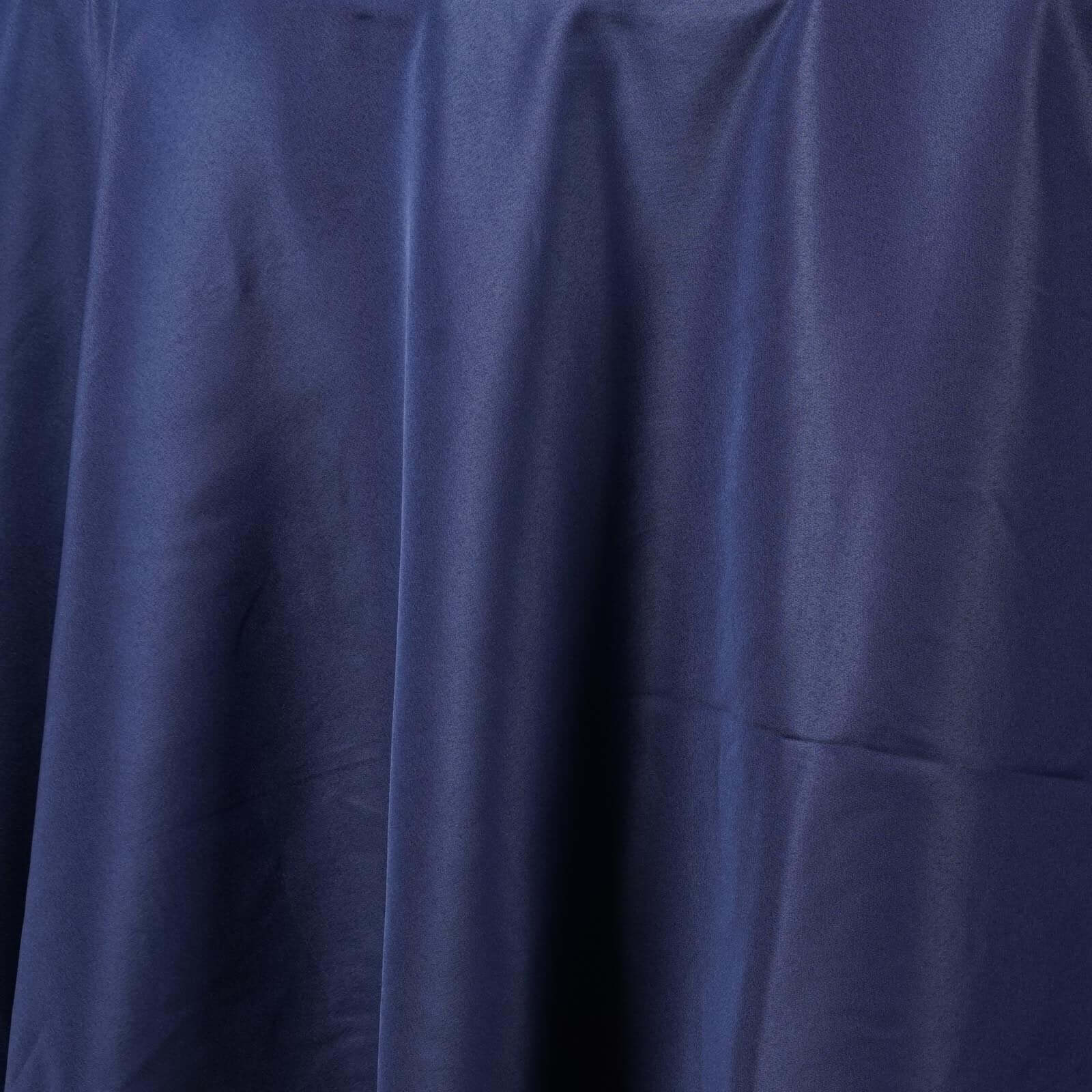 Polyester 120" Round Tablecloth Navy Blue - Seamless Wrinkle - Resistant Table Cover - Linen Luxes
