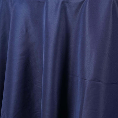 Polyester 120" Round Tablecloth Navy Blue - Seamless Wrinkle - Resistant Table Cover - Linen Luxes