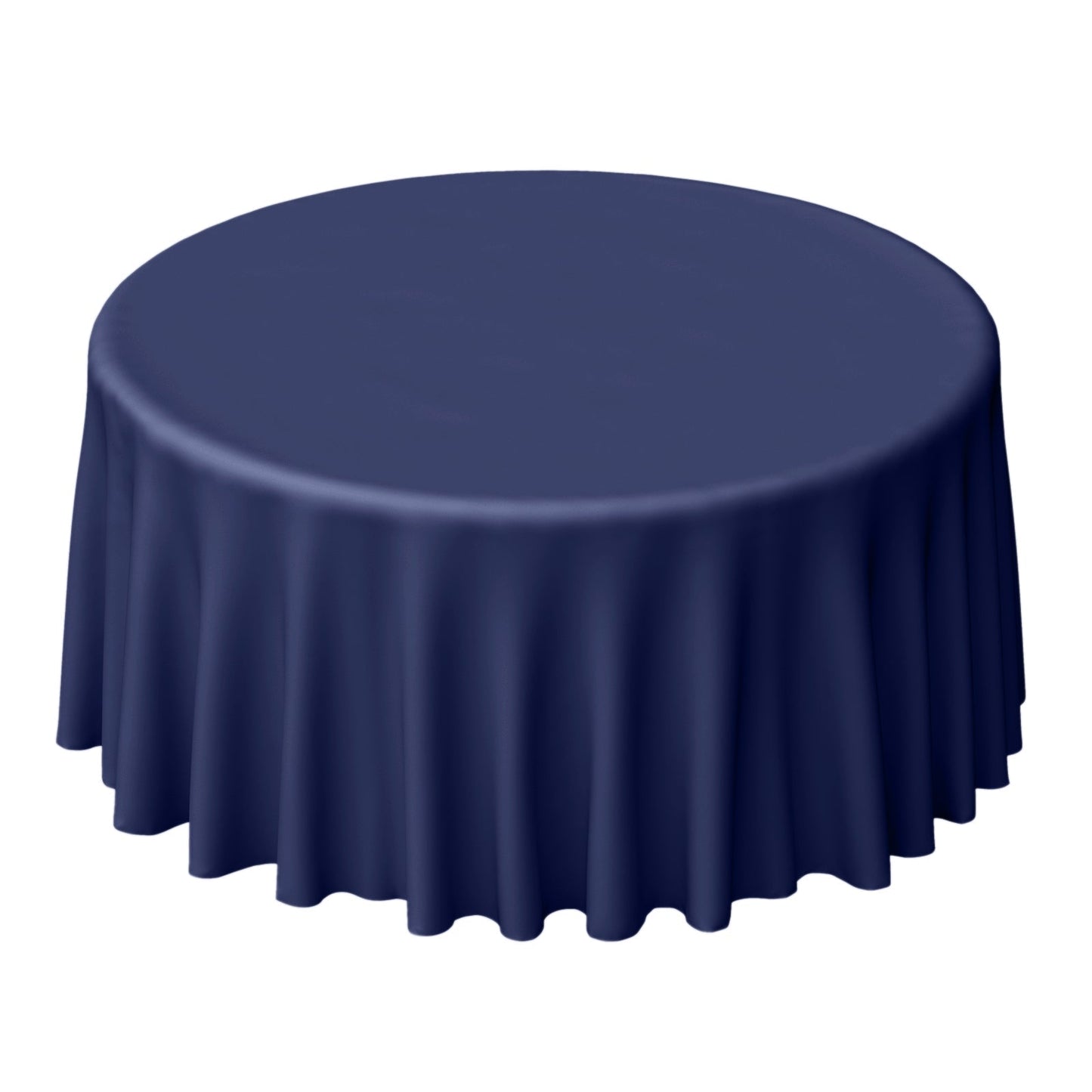 Polyester 120" Round Tablecloth Navy Blue - Seamless Wrinkle - Resistant Table Cover - Linen Luxes