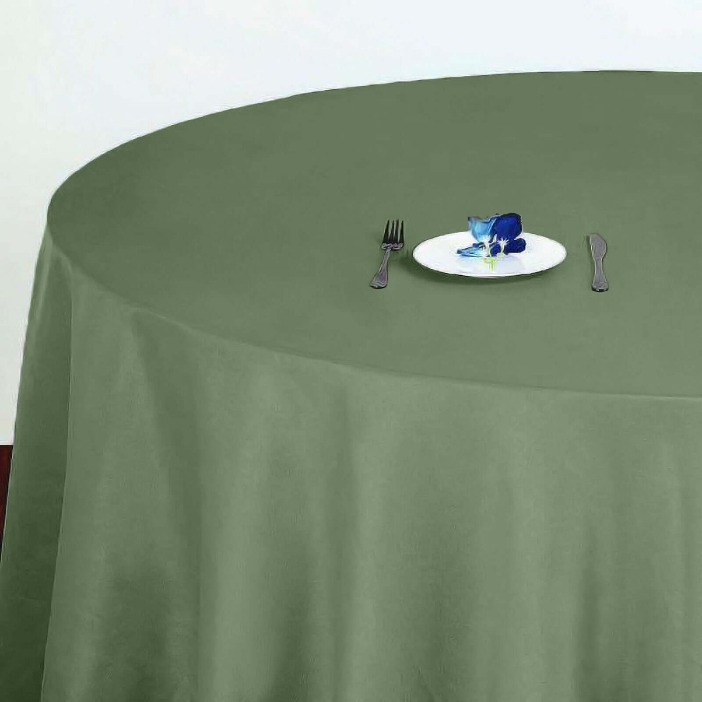Polyester 120" Round Tablecloth Olive Green - Seamless Wrinkle - Resistant Table Cover - Linen Luxes