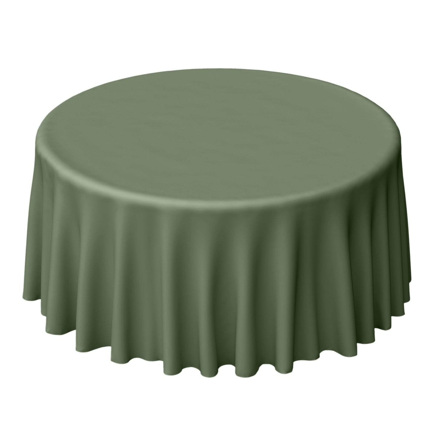 Polyester 120" Round Tablecloth Olive Green - Seamless Wrinkle - Resistant Table Cover - Linen Luxes