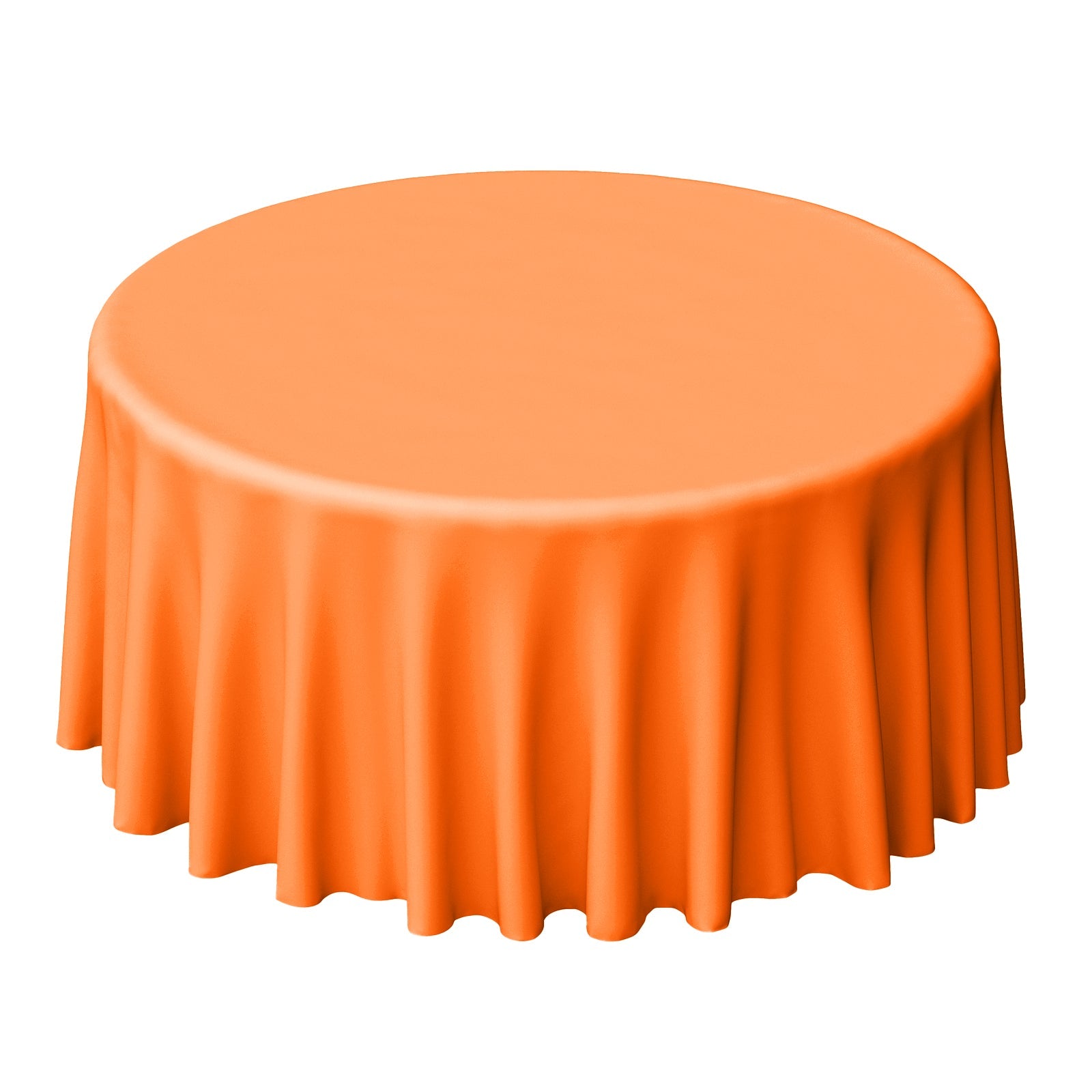 Polyester 120" Round Tablecloth Orange - Seamless Wrinkle - Resistant Table Cover - Linen Luxes