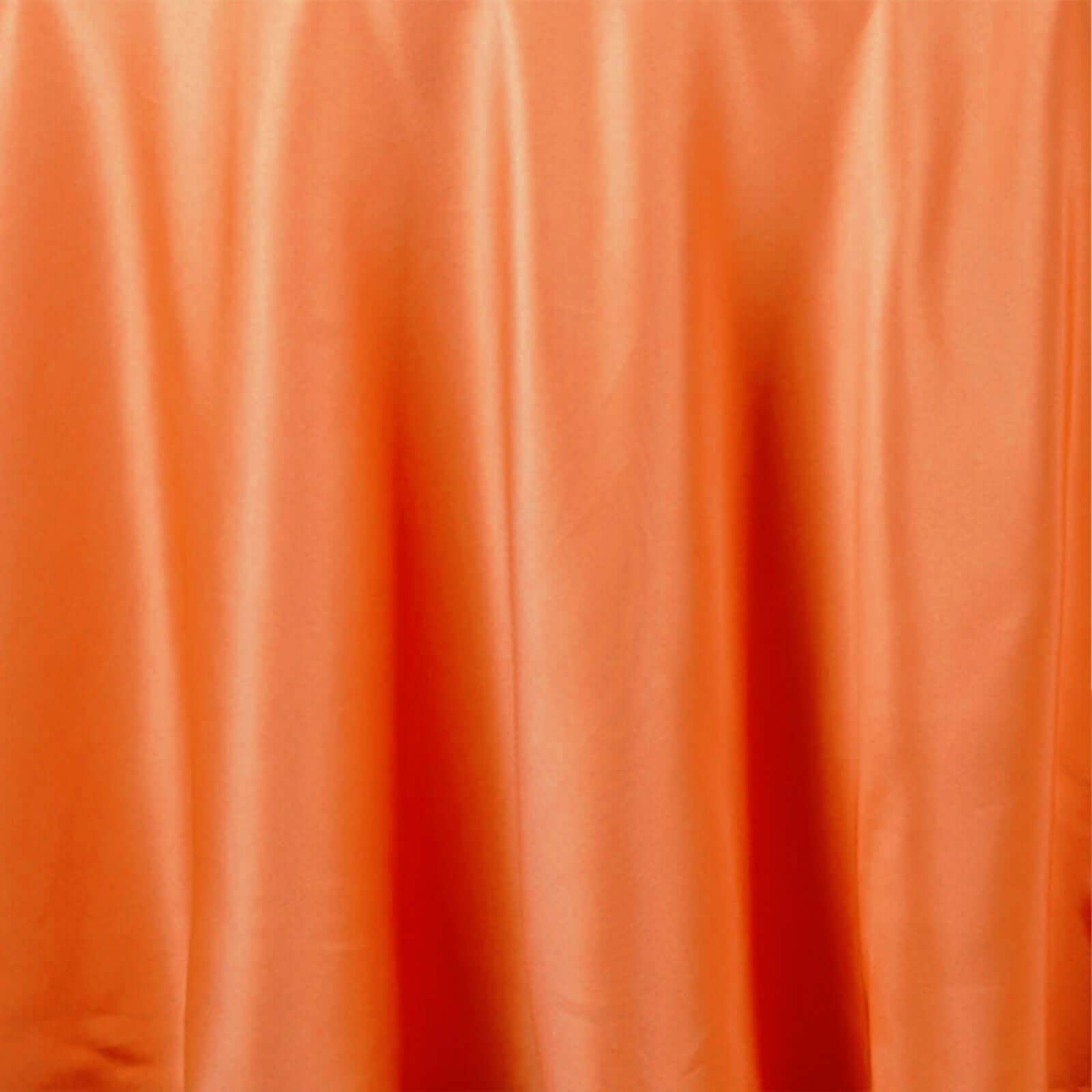 Polyester 120" Round Tablecloth Orange - Seamless Wrinkle - Resistant Table Cover - Linen Luxes
