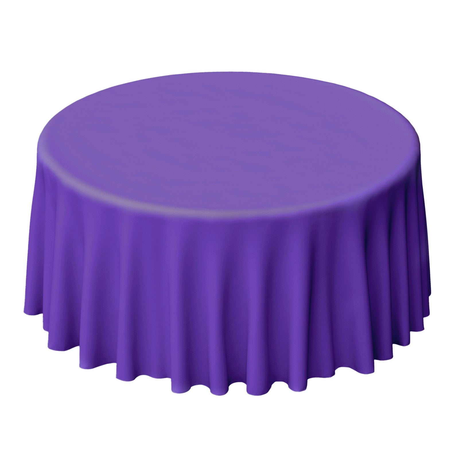 Polyester 120" Round Tablecloth Purple - Seamless Wrinkle - Resistant Table Cover - Linen Luxes